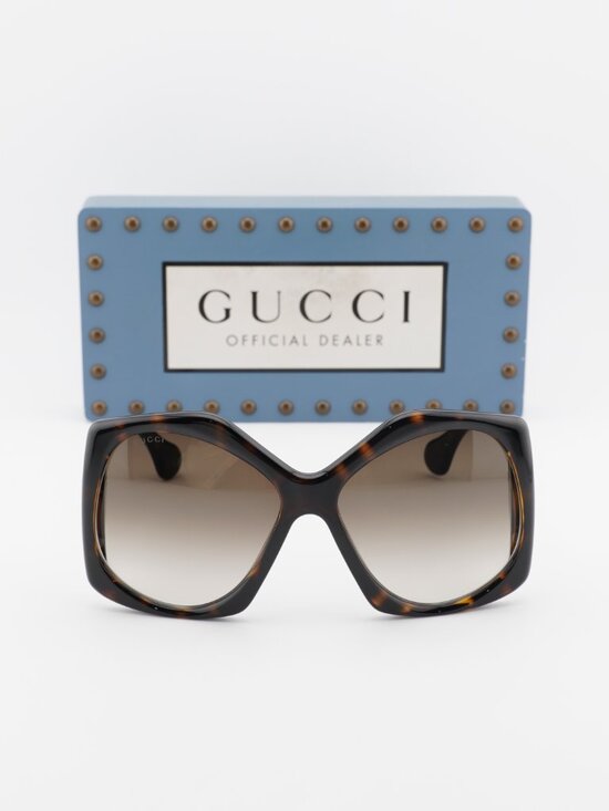 Gucci GG0875S 002 Square Sunglasses - Havana/Gradient Brown main image 6